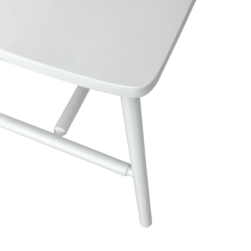 Shell White Rubberwood Spindle Back Bed Bench