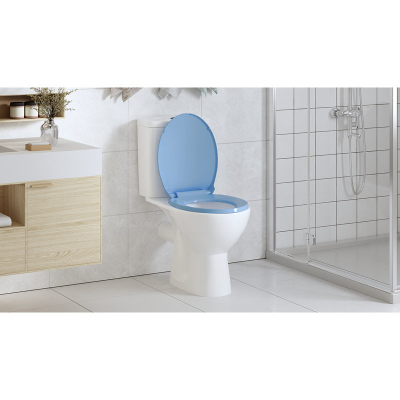 Siège de toilette à fermeture rapide vidaXL ovale bleu, Bleu