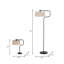 Ensemble de 3 lampes de table et de plancher en métal, abat-jour en lin, noir, moderne et neutre 14 po x 20 po x 61 po