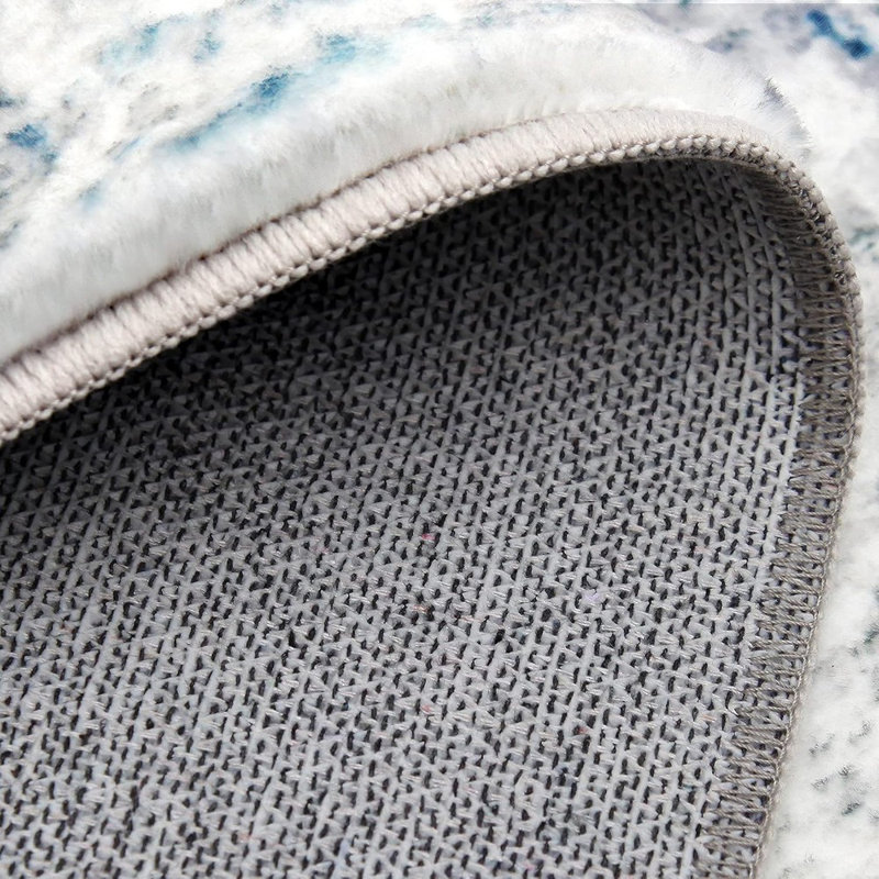 Area Rug Living Room Rugs: 5X7 Large Soft Indoor Carpet Modern Abstract Rug With Non Slip Rubber Backing For Under Dining Table Nursery Home Office Bedroom White Gray Blue