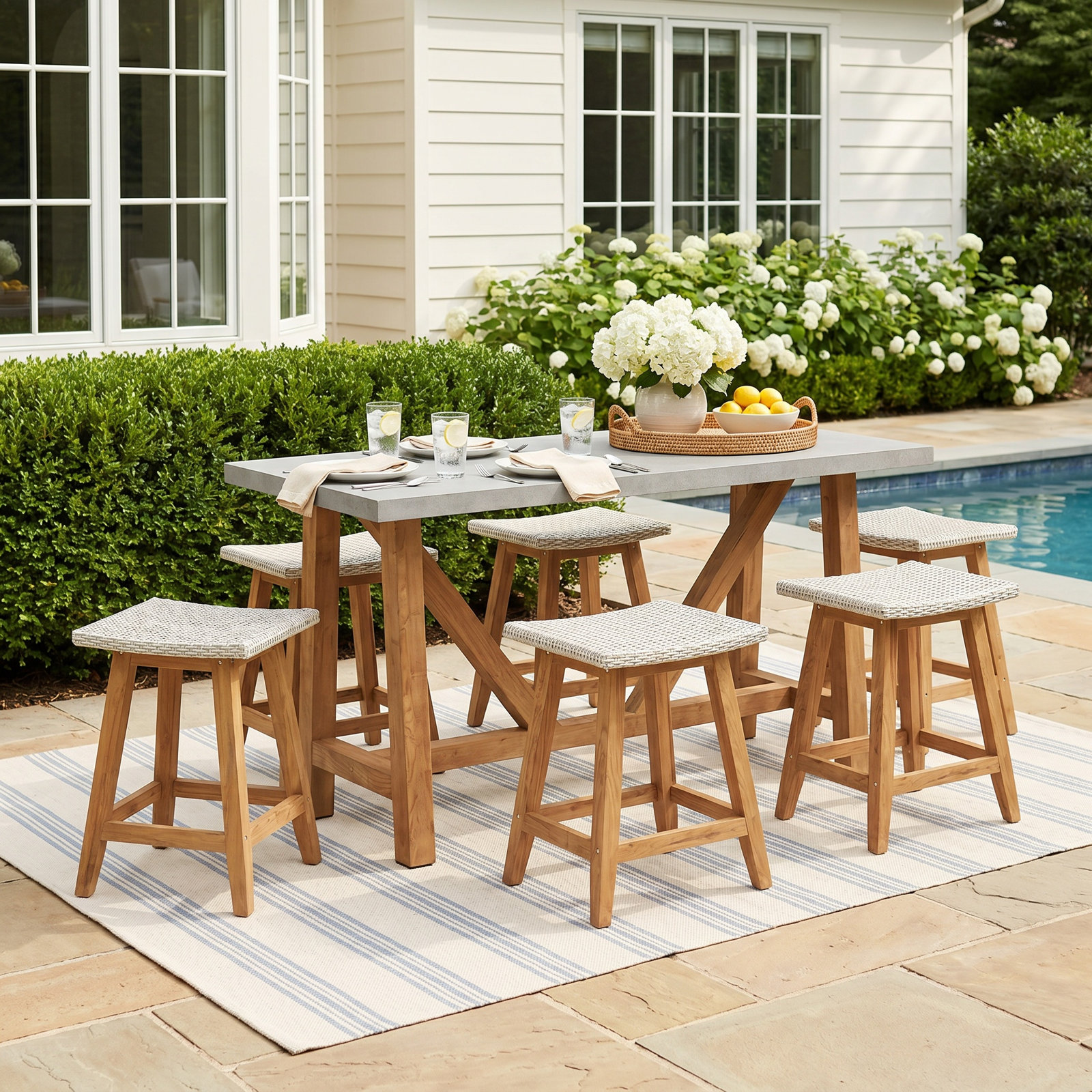 Nicole 70" Teak Patio Dining Set