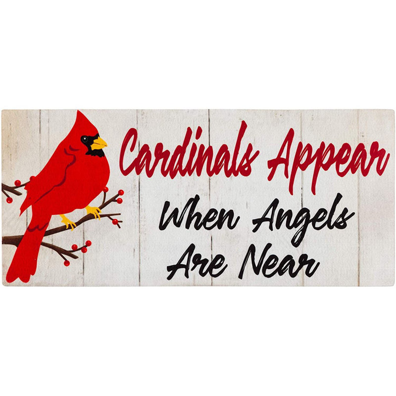 Cardinals Appear When Angels Are Near Outdoor Rubber Door Mat