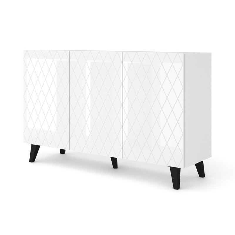 56.88'' Sideboard, White/Black
