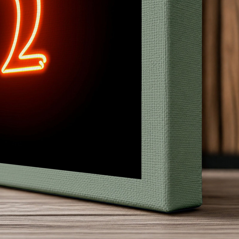 Neon Squirrel Sign Retro - Wrapped Canvas, 18x12 - 45.7 x 30.5 cm, Sage Border