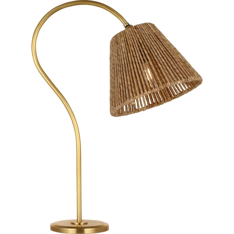 Dume 24" Arched Table Lamp, Hand-Rubbed Antique Brass