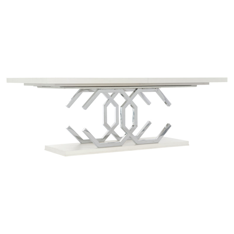 Silhouette Butterfly Leaf Solid Wood Dining Set, White