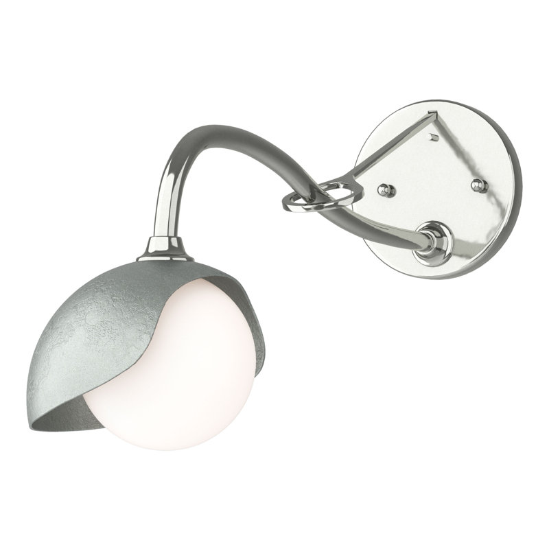 Brooklyn 1 - Light Hardwired Armed Sconce, Sterling, Vintage Platinum