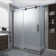 Langham XL 52" - 56" W x 36" D x 80" H Frameless Rectangle Sliding Shower Enclosure, Frosted Glass