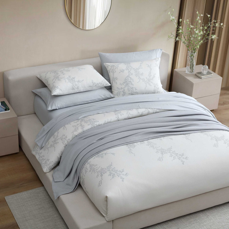 Ensemble d'édredon en coton Vera Wang, Édredon pour très grand lit + 2 taies décorativ