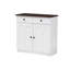 Armoire blanche et wengé, H 30,42 po