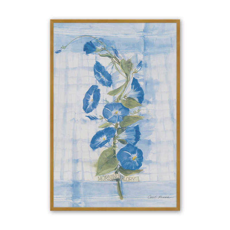 «Morning Glory On Linen» par Carol Rowan, reproduction d'art sur toile, H 48 po x l 36 po, Doré