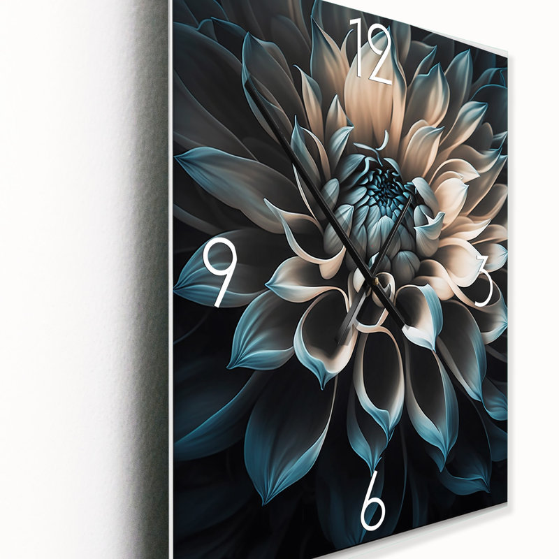 Jasselle - Floral Dahlia Wall Clocks, 28" H x 12" W x 1" D