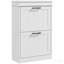 Armoire à chaussures mince, 2 tiroirs rabattables, tablettes réglables pour le vestibule - blanc-130482637