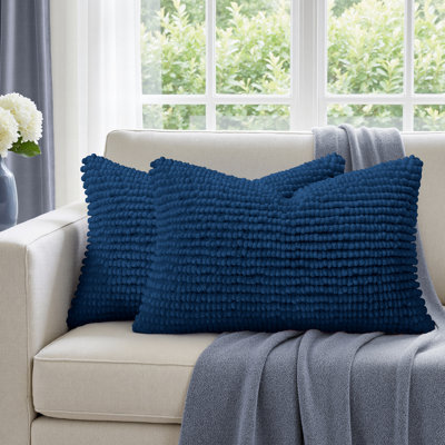 HOMEIDEAS Chenille & Velvet Lumbar Throw Pillow Covers, Dual-Sided Textured Cushion Covers for Couch Sofa Bed