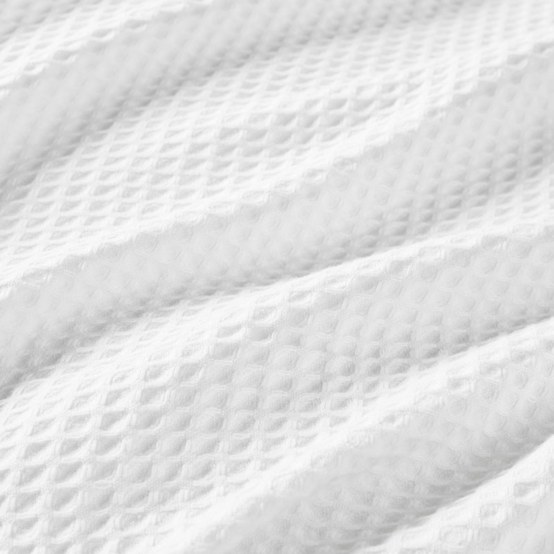 Couverture en coton tissé gaufré, L 90 po x L 108 po, Blanc