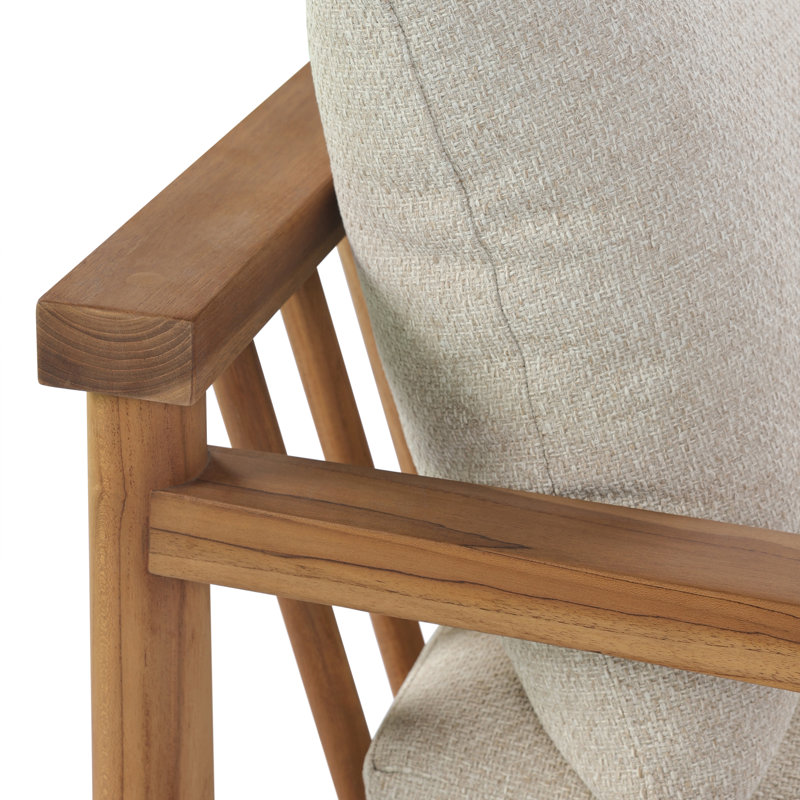 Swiger Teak Patio Chair with Cream Cushions
