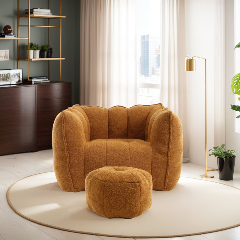 Fauteuil d'appoint capitonné avec repose-pieds l 42 po, Polyester kaki