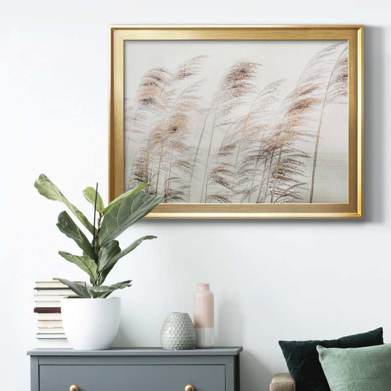 Toile encadrée délicate de qualité supérieure, prête à être accrochée, H 26,5 po x l 36,5 po x P 1 po, Or