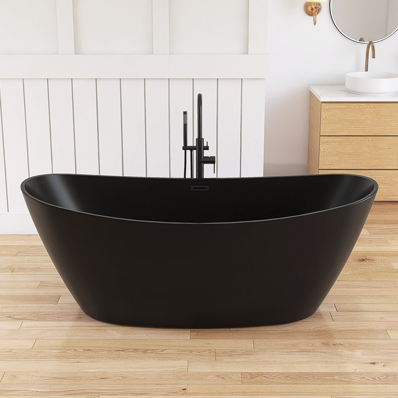 Baignoire autoportante en acrylique Tide, Lustre noir