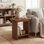 Table de bout en bois massif pour le salon, table d'appoint rectangulaire étroite avec 2 tablettes de rangement, table de chevet pour la chambre à coucher, l 23,6 po x P 11,8 po x H 23,6 po