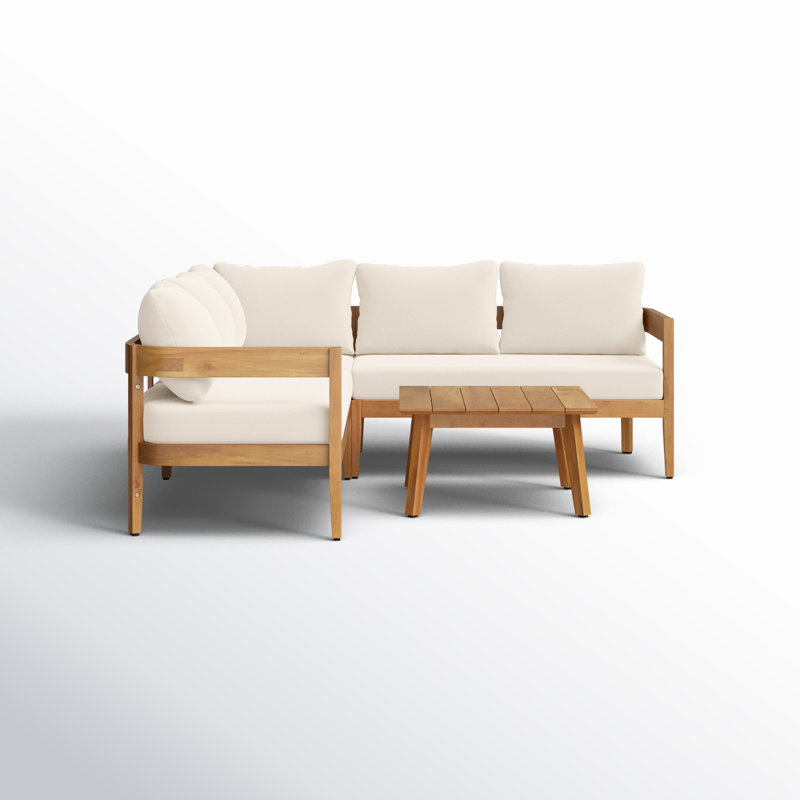 Ensemble de conversation à assise profonde et coussins 4 pièces Thurmont