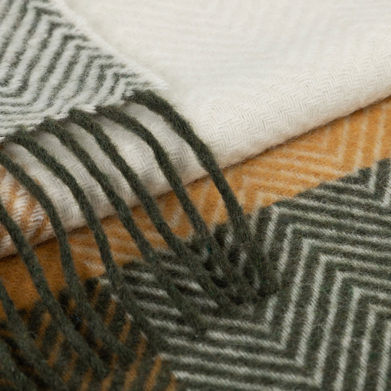 Merino Wool Blanket Gurekam, Yellow/Green