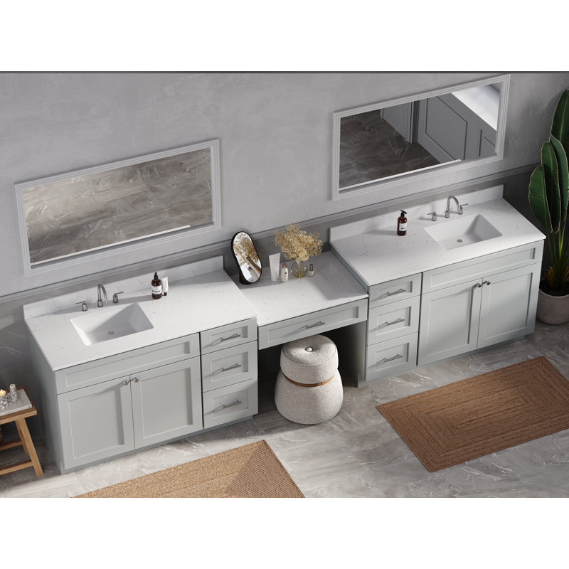 Meuble-lavabo double Disar, Gris