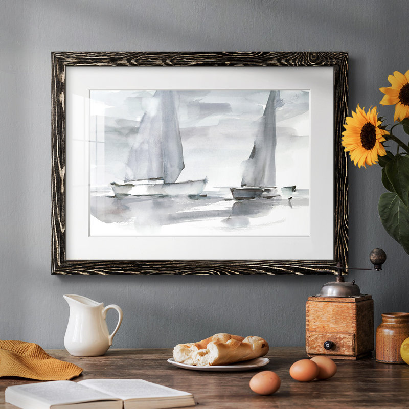«Misty Sails II», reproduction d'art encadrée, Noir, H 26 po x l 38 po x P 1,5 po