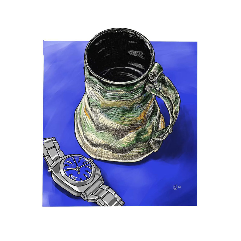 Watches And Coffee II by Sunflowerman - Gallery-Wrapped Canvas Giclée on Canvas, 30.48 cm H x 30.48 cm W, Canvas