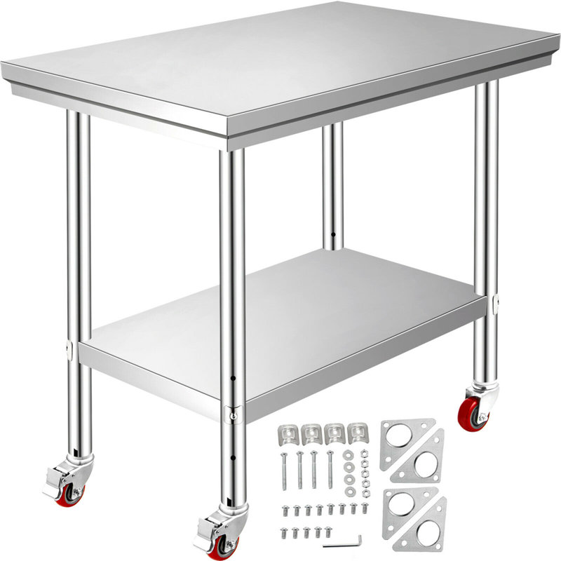 VEVOR No Style Steel Adjustable Work Table, 31.5" H x 30" L x 24" W