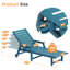 Chaise longue d'extérieur en PEHD, dossier réglable à 5 positions, avec roulettes et porte-gobelet, idéale pour la terrasse de piscine ou le jardin, bleu marine.-402619718-402619719