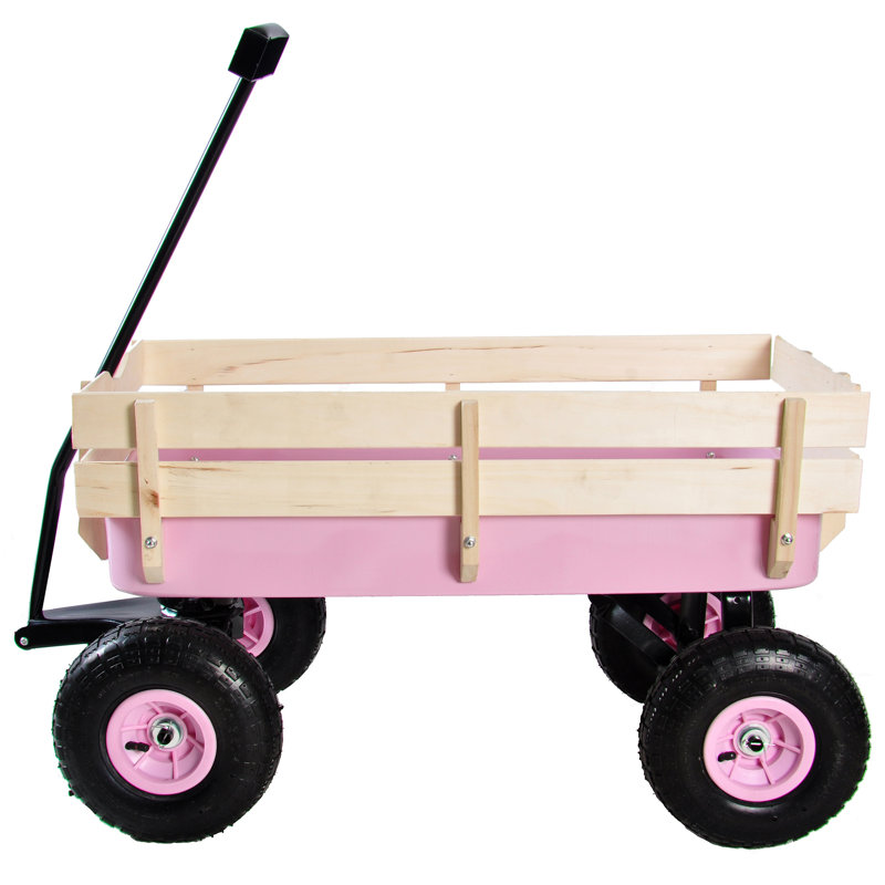 Chariot de jardin tout-terrain avec pneus, Rose