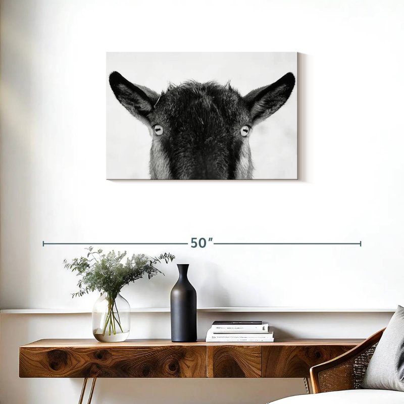 Peeking Black Goat, 20" H x 30" W