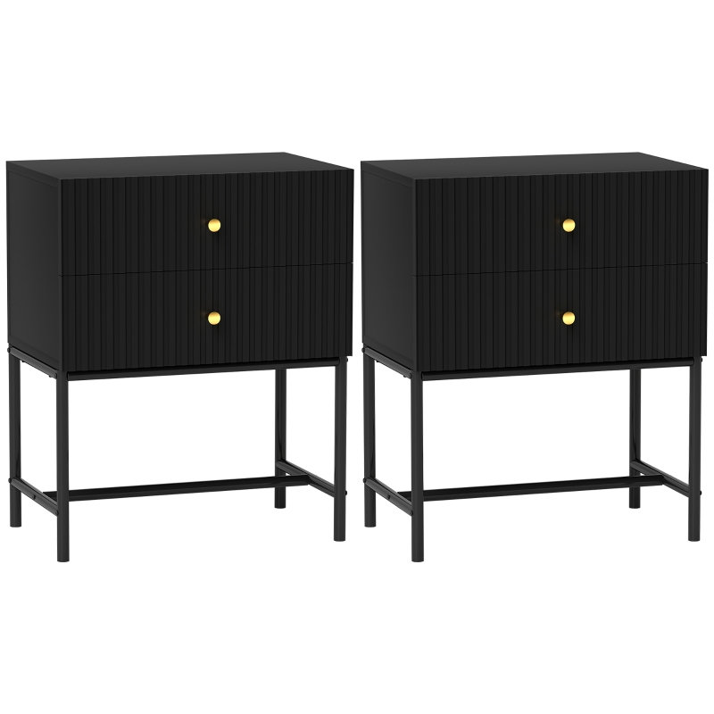 48 cm W Steel Bedside Table