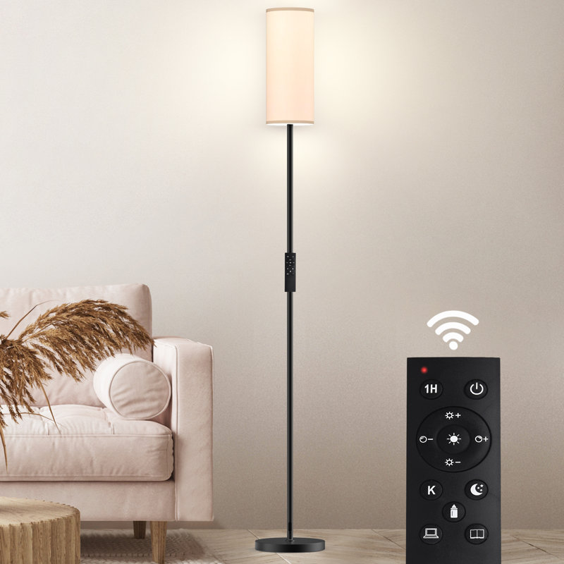 Rodenal 66.5" Floor Lamp with Remote Control and Smart Bulb Included, White