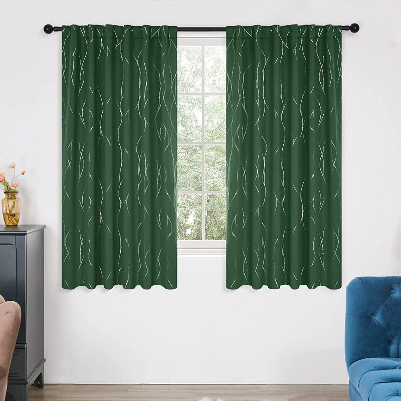 Deenie Room Darkening Curtain Pair, 52'' W x 84'' L, Green