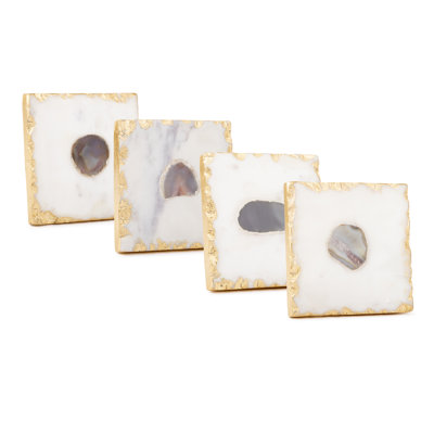 Marble Square 4 Piece Coaster Set