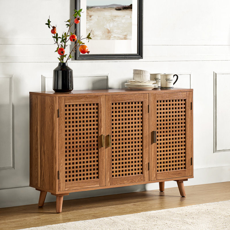 Aulbrey 44" Wide Lattice Doors Sideboard with Solid Legs
