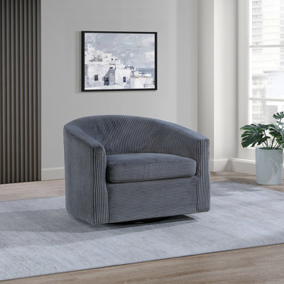 Chaise d'appoint - Tissu de velours côtelé beige avec fonction de dossier pivotant et dossier en U