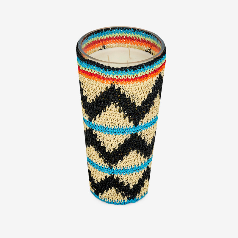 Scented Designer Candle, Large, Black/Blue/Beige