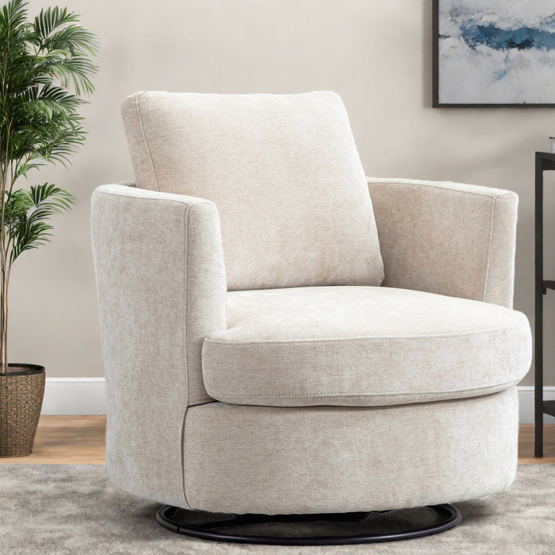 Chaises d'appoint pivotantes, chaise moderne en chenille 31,9 pouces pour la maison