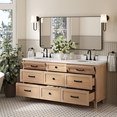 Meuble-lavabo double en bois massif ARIEL Monrow
