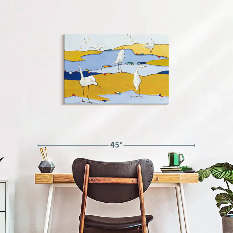 Marsh Egrets, 20" H x 30" W