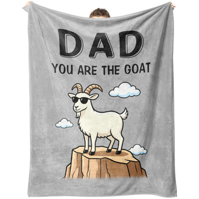 Cadeau d'anniversaire amusant pour papa, «Dad You are the Goat», cadeaux de papa de Daughter Son, fête d'anniversaire des pères, jeté doux pour la sieste, cadeau de papa nouveau de l'épouse, 40 po x 50 po
