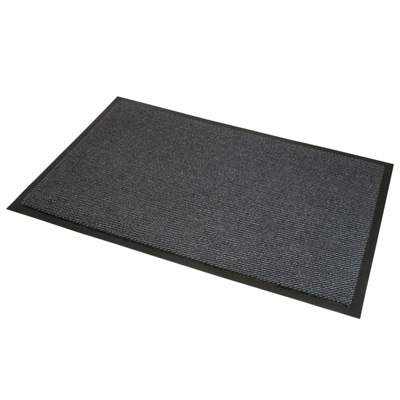 Non-Slip Indoor Doormat, Grey, Rectangle 60 x 80cm