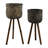 S/2 BAMBOO PLANTERS ON STANDS
