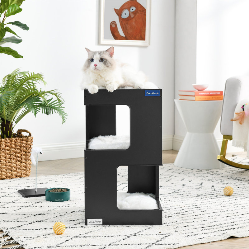Escher 23.5 " H Cat Tree / Condo, White/Oak