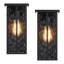 Ensemble de 2 lanternes murales d'extérieur noir 1 lumière avec verre d'eau transparent 11 po Craftsman-130118949