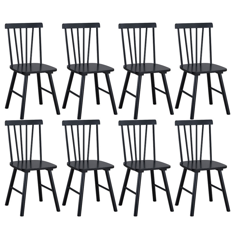 Phaong 17" Wide Mid-Century Modern Windsor Back Wood Modern Dining Chairs(Set of 8)