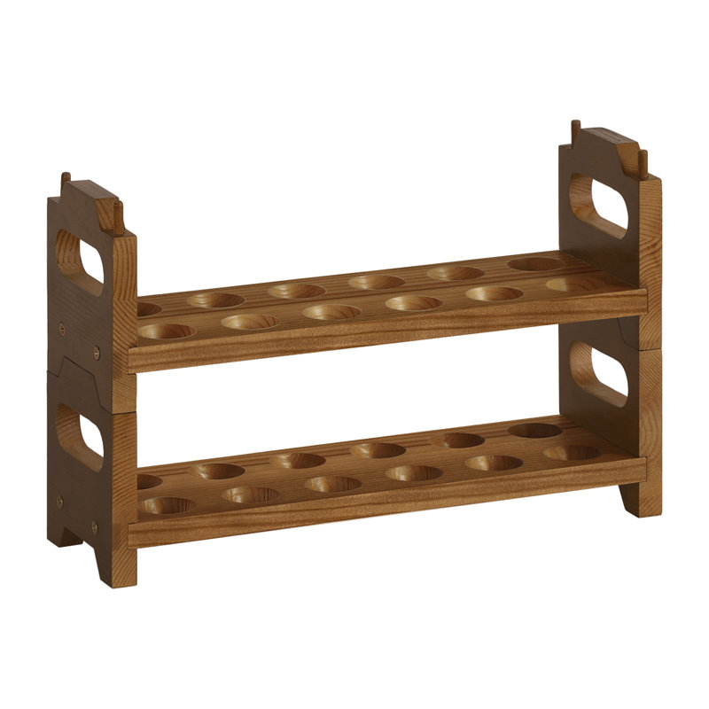 2-Tier Wooden Egg Holder - Brown